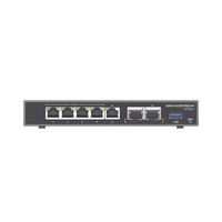 4 en 1: Firewall Nueva Generación, Router, IP PBX (24 usuarios / 8 llamadas), Switch Gigabit de 5 Puertos (4 PoE) y 2 Puertos SFP 2.5 Gigabit