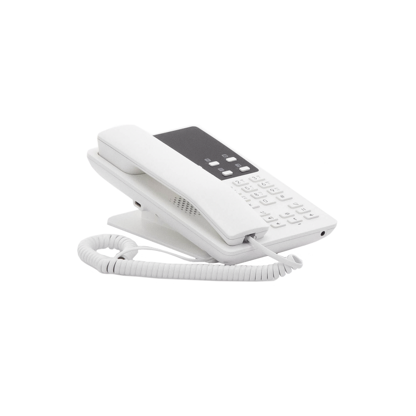 Teléfono IP Hotelero Wi-Fi, 2 líneas SIP con 2 cuentas, codec Opus, IPV4/IPV6, color blanco, con gestión en la nube GDMS