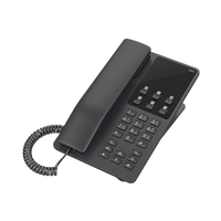 Teléfono IP Hotelero Wi-Fi, 2 líneas SIP con 2 cuentas, codec Opus, IPV4/IPV6, color negro, con gestión en la nube GDMS