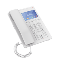 Teléfono IP Hotelero con pantalla LCD a color, 2 líneas SIP con 2 cuentas, codec Opus, IPV4/IPV6, color blanco, con gestión en la nube GDMS