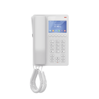 Teléfono IP WiFi Hotelero con pantalla LCD a color, 2 líneas SIP con 2 cuentas, codec Opus, IPV4/IPV6, color blanco, con gestión en la nube GDMS