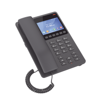 Teléfono IP Hotelero con pantalla LCD a color, 2 líneas SIP con 2 cuentas, codec Opus, IPV4/IPV6, color negro, con gestión en la nube GDMS