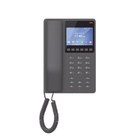 Teléfono IP WiFi Hotelero con pantalla LCD a color, 2 líneas SIP con 2 cuentas, codec Opus, IPV4/IPV6, color negro, con gestión en la nube GDMS