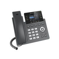 Teléfono IP Grado Operador, 3 líneas SIP con 6 cuentas, puertos Gigabit,PoE,  pantalla a color 2.4", codec Opus, IPV4/IPV6 con gestión en la nube GDMS