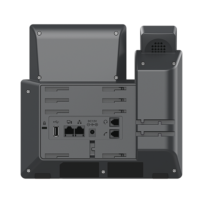 Teléfono IP Wi-Fi, Grado Operador, 8 líneas SIP con 4 cuentas, pantalla a color 2.8", puertos Gigabit, Bluetooth, PoE, codec Opus, IPV4/IPV6 con gestión en la nube GDMS