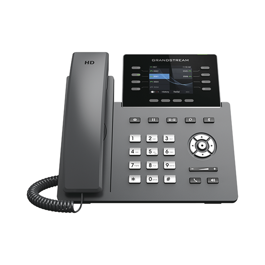 Teléfono IP Wi-Fi, Grado Operador, 8 líneas SIP con 4 cuentas, pantalla a color 2.8", puertos Gigabit, Bluetooth, PoE, codec Opus, IPV4/IPV6 con gestión en la nube GDMS