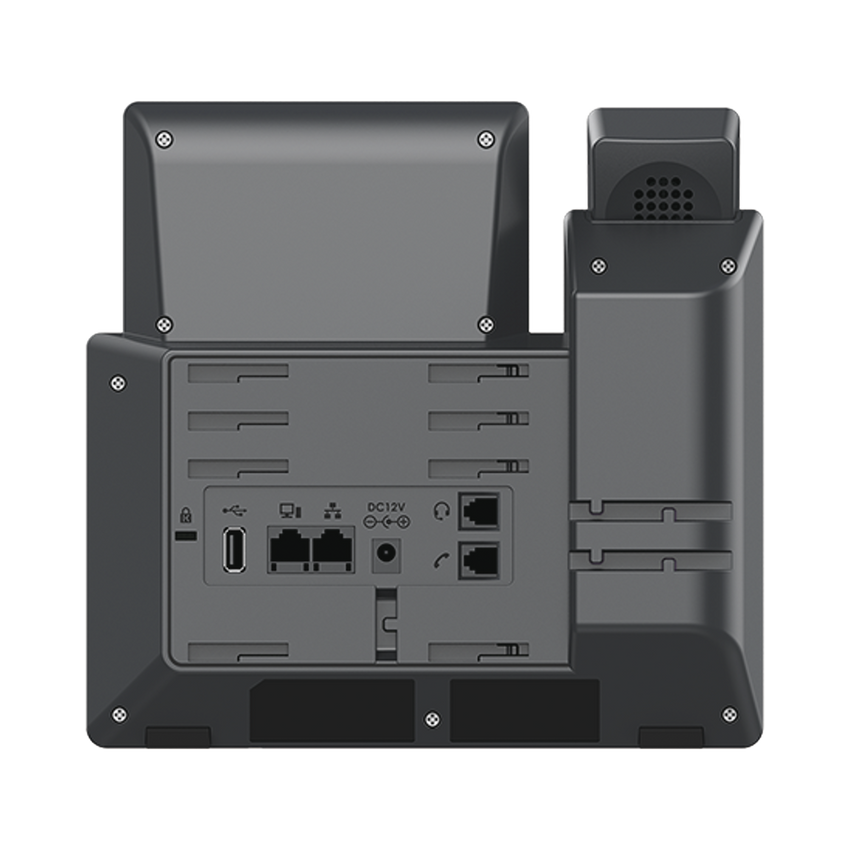 Teléfono IP Wi-Fi, Grado Operador, 8 líneas SIP con 4 cuentas, pantalla a color 2.8", puertos Gigabit, Bluetooth, PoE, codec Opus, IPV4/IPV6 con gestión en la nube GDMS