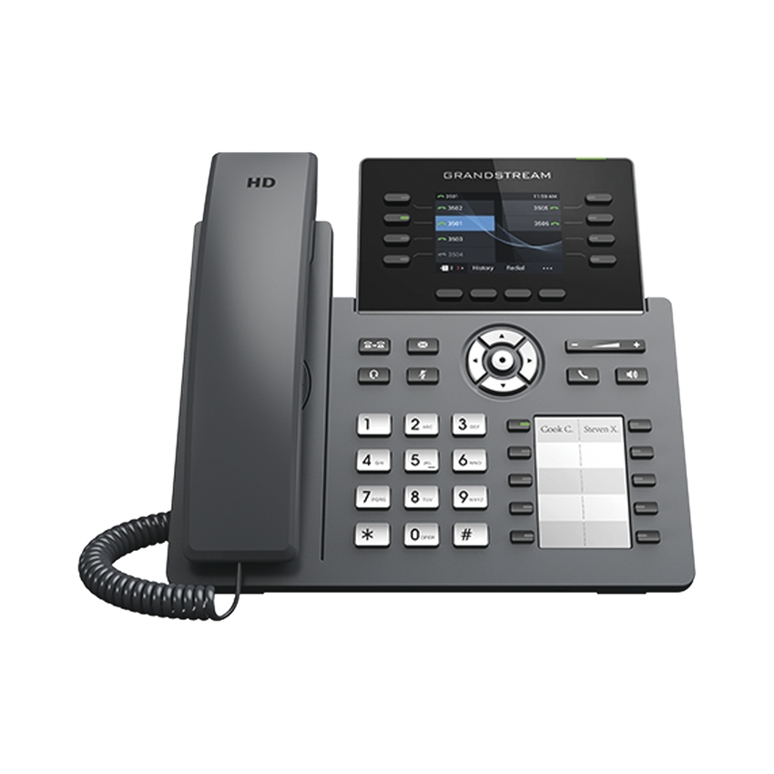 Teléfono IP Wi-Fi, Grado Operador, 8 líneas SIP con 4 cuentas, pantalla a color 2.8", puertos Gigabit, Bluetooth, PoE, codec Opus, IPV4/IPV6 con gestión en la nube GDMS