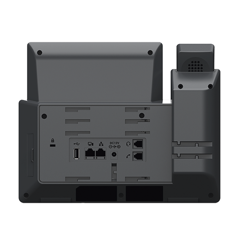 Teléfono IP Wi-Fi, Grado Operador, 14 líneas SIP con 6 cuentas, pantalla LCD  5", puertos Gigabit, Bluetooth, PoE, codec Opus, IPV4/IPV6 con gestión en la nube GDMS
