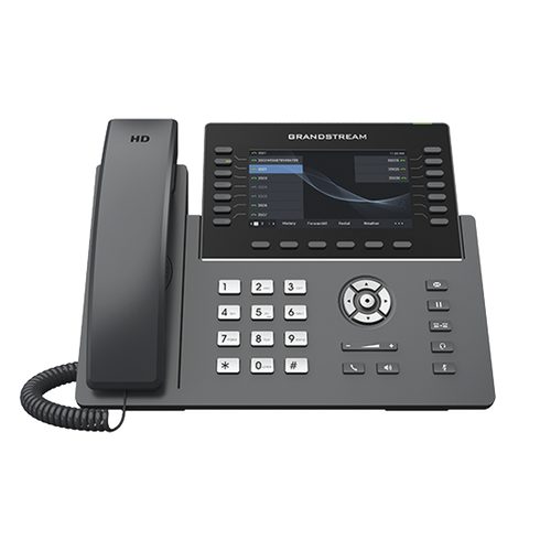Teléfono IP Wi-Fi, Grado Operador, 14 líneas SIP con 6 cuentas, pantalla LCD  5", puertos Gigabit, Bluetooth, PoE, codec Opus, IPV4/IPV6 con gestión en la nube GDMS