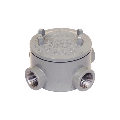 Caja para Áreas Peligrosas con Tapa Tipo GRX de 1" (25.4 mm) / Con 4 salidas.