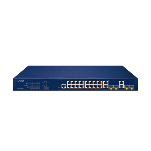 Switch Administrable PoE  Capa 2 de 16 Puertos 10/100/1000 Mbps 802.3af/at, 4 Puertos SFP Gigabit, Hasta 240 W