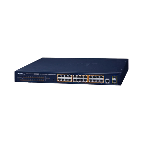 Switch PoE Administrable Capa 2 / 24 Puertos10/100/1000BASE-T / 2 SFP 100/1000BASE-X / POE 802.3af/at