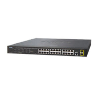 Switch Administrable Capa 2 de 24 Puertos Gigabit 10/100/1000T, 2 Puertos SFP 100/1000X , Cuenta con una Interfaz de Consola