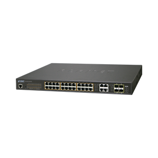 Switch Administrable L2, 24 puertos 10/100/1000T c/Ultra PoE + 4 puertos combo Gigabit TP/SFP, (600W)