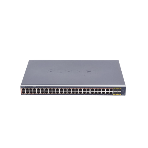 Switch Administrable de 48-Puertos 10/100/1000T 802.3at PoE + 4-Puertos 100/1000BASE-X SFP / 440W