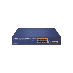 Switch PoE Administrable Capa 2, 8 Puertos PoE 802.3af/at/bt de 95 W, 2 Puertos SFP 100/1000X, Hasta 180 Watts