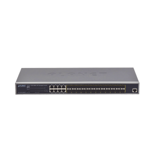 Switch Administrable Capa 2 con Fuente de Alimentación Redundante, 24 Puertos SFP Gigabit 100/1000X, 8 Puertos Combo RJ45 Gigabit.