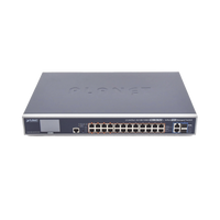 Switch Administrable L3, 24 puertos Gigabit PoE 802.3bt, 2 puertos 10G SFP+, Pantalla Tactil, Fuente Redundante, (600W)