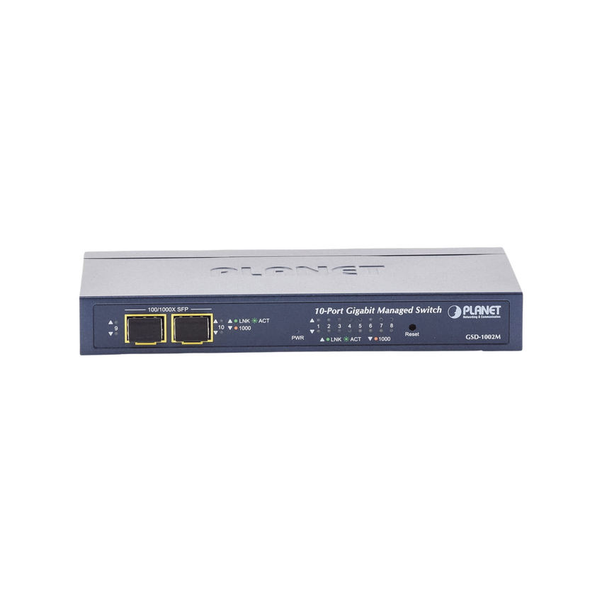 Switch Administrable de Escritorio de 8 Puertos Gigabit/ 2 Puertos SFP / 20 Gbps Switching / PoE In 802.3af/at / Dual Power DC + PoE / VLAN Q-in-Q / IPv6/IPv4/  Administración Remota con CloudNMS