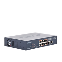 Switch de Escritorio No Administrable / 8 Puertos 10/100/1000T PoE+ 802.3at / 2 Puertos Uplink 10/100/1000T / Presupuesto PoE 120 Watts / Modos Estándar, VLAN y Extend / Distancia Extendida 250 mts / Rackeable