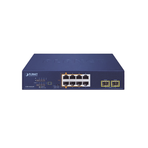 Switch PoE No Administrable de Escritorio, 2 Puertos Gigabit 802.3bt, 4 Puertos Gigabit 802.3at, 2 Puertos 10/100/1000, 2 Puertos SFP Gigabit.