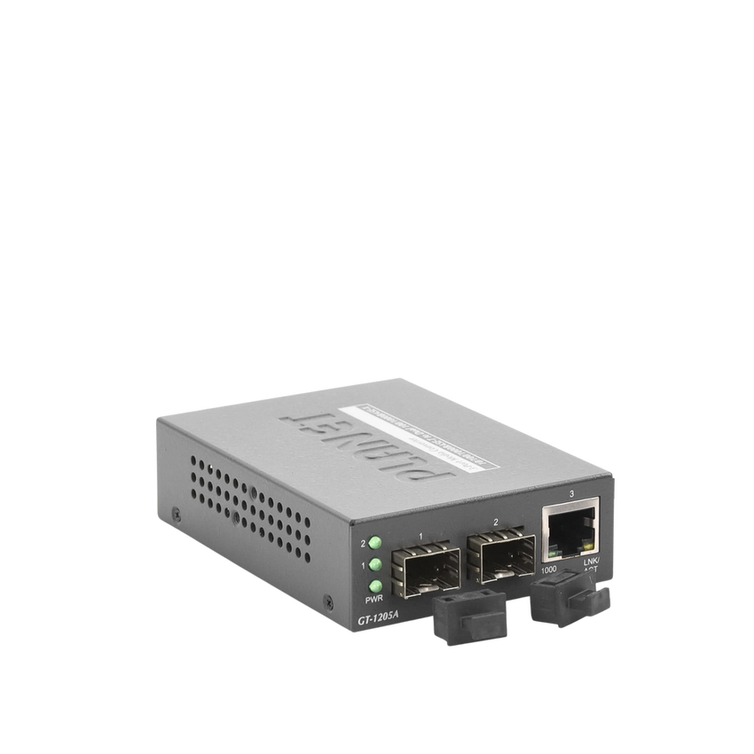 Convertidor de Medios con Doble Puerto SFP 1000BASE-FX/SX/LX y Puerto Ethernet 1000Base-T