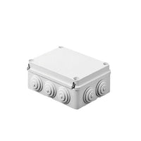Caja Estanca de PVC Para Derivación y Conexión, 6 Entradas, Tapa Atornillada, 120x80x50 mm (Área interna), Uso Exterior IP55, Material que no Propaga el Fuego y Libre de Hálogenos