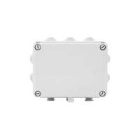 Caja de derivación de PVC Auto-extinguible con 10 entradas, tapa atornillada, 190 x 140 x 70 MM, Para Exterior (IP55)