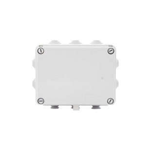 Caja de derivación de PVC Auto-extinguible con 10 entradas, tapa atornillada, 190 x 140 x 70 MM, Para Exterior (IP55)