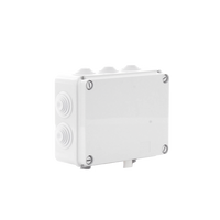 Caja de derivación de PVC Auto-extinguible con 10 entradas, tapa atornillada, 190 x 140 x 70 MM, Para Exterior (IP55)