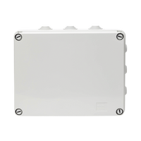 Caja Estanca de PVC Para Derivación y Conexión, 12 Entradas, Tapa Atornillada, 240x190x90 mm (Área interna), Uso Exterior IP55, Material que no Propaga el Fuego y Libre de Hálogenos