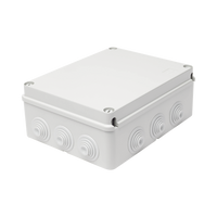 Caja Estanca de PVC Para Derivación y Conexión, 12 Entradas, Tapa Atornillada, 240x190x90 mm (Área interna), Uso Exterior IP55, Material que no Propaga el Fuego y Libre de Hálogenos