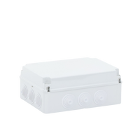 Caja Estanca de PVC Para Derivación y Conexión, 12 Entradas, Tapa Atornillada, 300x220x120 mm  (Área interna), Uso Exterior IP55, Material que no Propaga el Fuego y Libre de Hálogenos