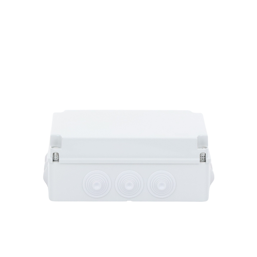 Caja Estanca de PVC Para Derivación y Conexión, 12 Entradas, Tapa Atornillada, 300x220x120 mm  (Área interna), Uso Exterior IP55, Material que no Propaga el Fuego y Libre de Hálogenos