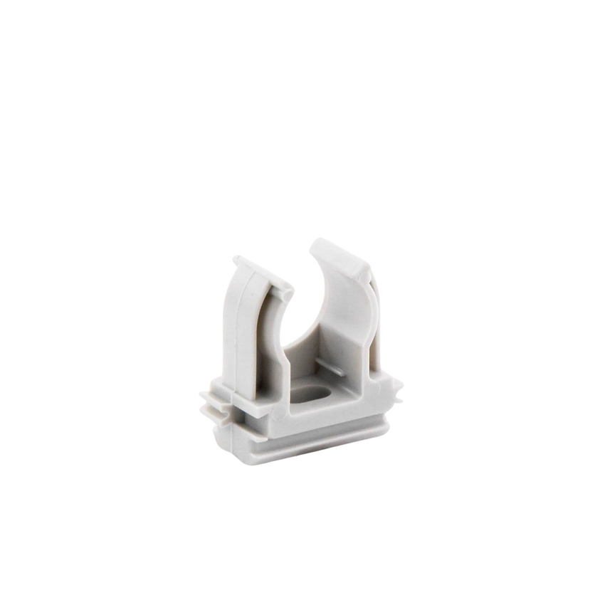 Soporte de presión (Abrazadera), PVC Auto-extinguible, abierto para tubería de 16 mm