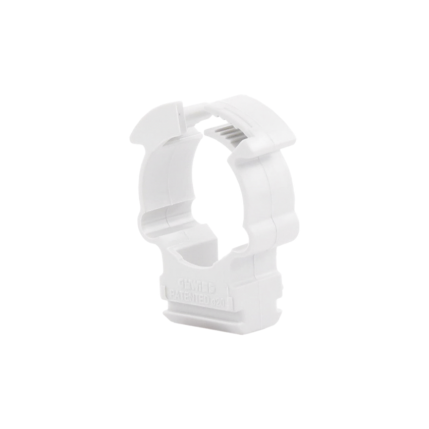 Soporte de collar (Abrazadera), PVC Auto-extinguible, cerrado para tubería de 20 mm