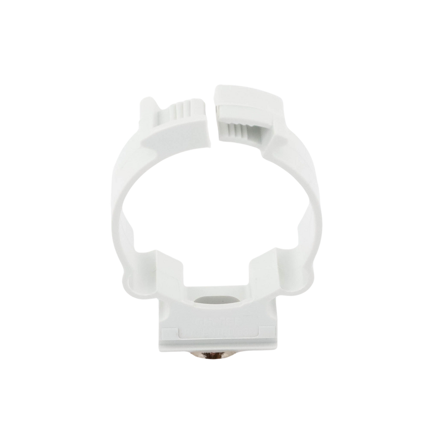 Soporte de collar (Abrazadera), PVC Auto-extinguible, cerrado para tubería de 32 mm
