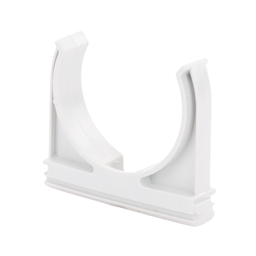 Soporte de presión (Abrazadera), PVC Auto-extinguible, abierto para tubería de 50 mm