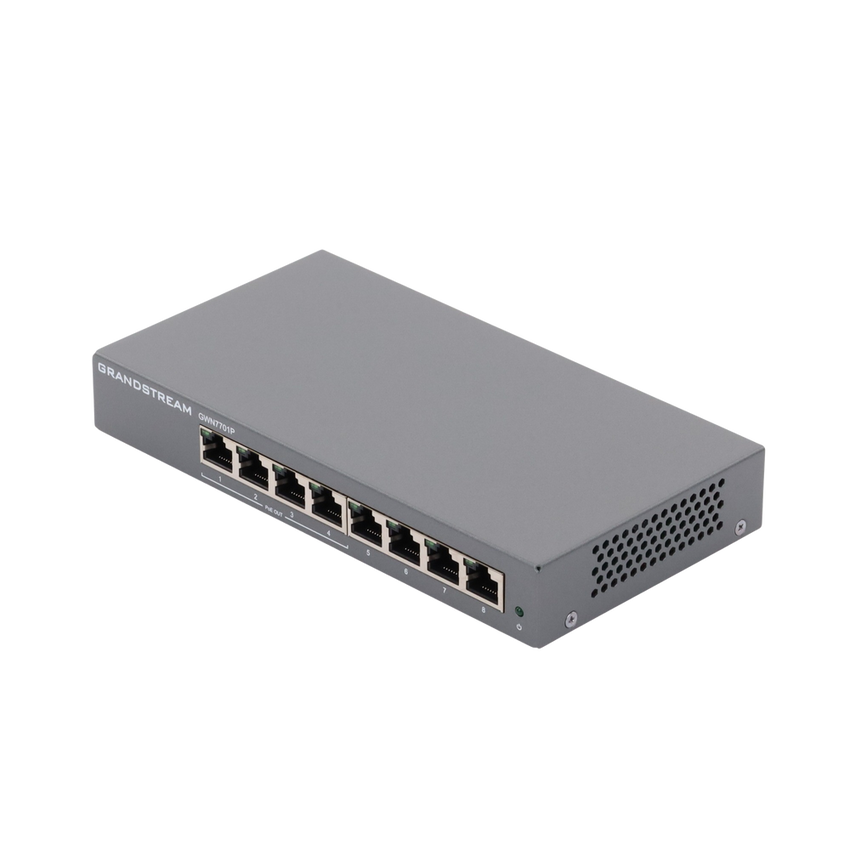 Switch PoE+ Gigabit No Administrable / 8 puertos 10/100/1000 Mbps / 4 puertos PoE+ /  hasta 60W