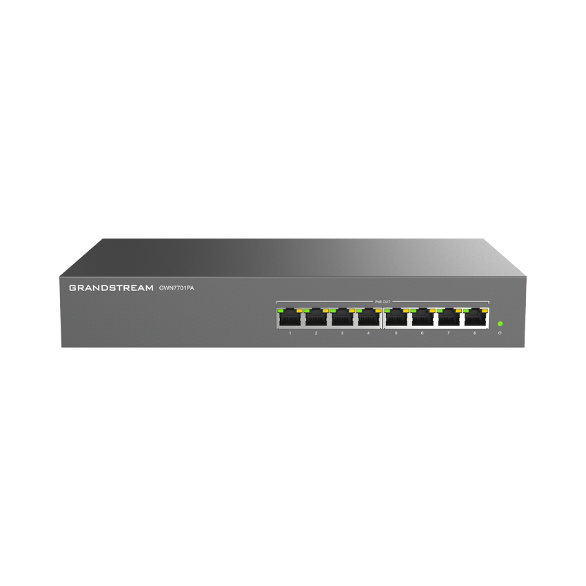 Switch PoE+ Gigabit No Administrable / 8 puertos 10/100/1000 Mbps / 8 puertos PoE+ /  hasta 145W