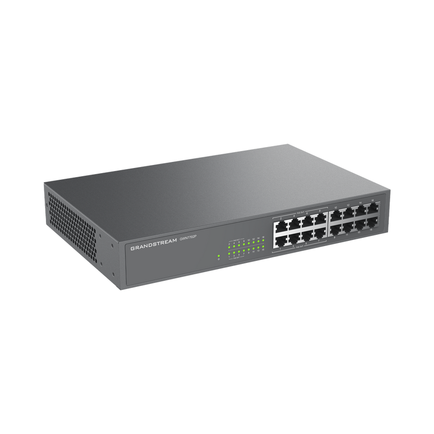 Switch PoE+ 16 Puertos Gigabit No Administrable / 8 puertos 10/100/1000 Mbps / 8 puertos PoE+ / hasta 145W
