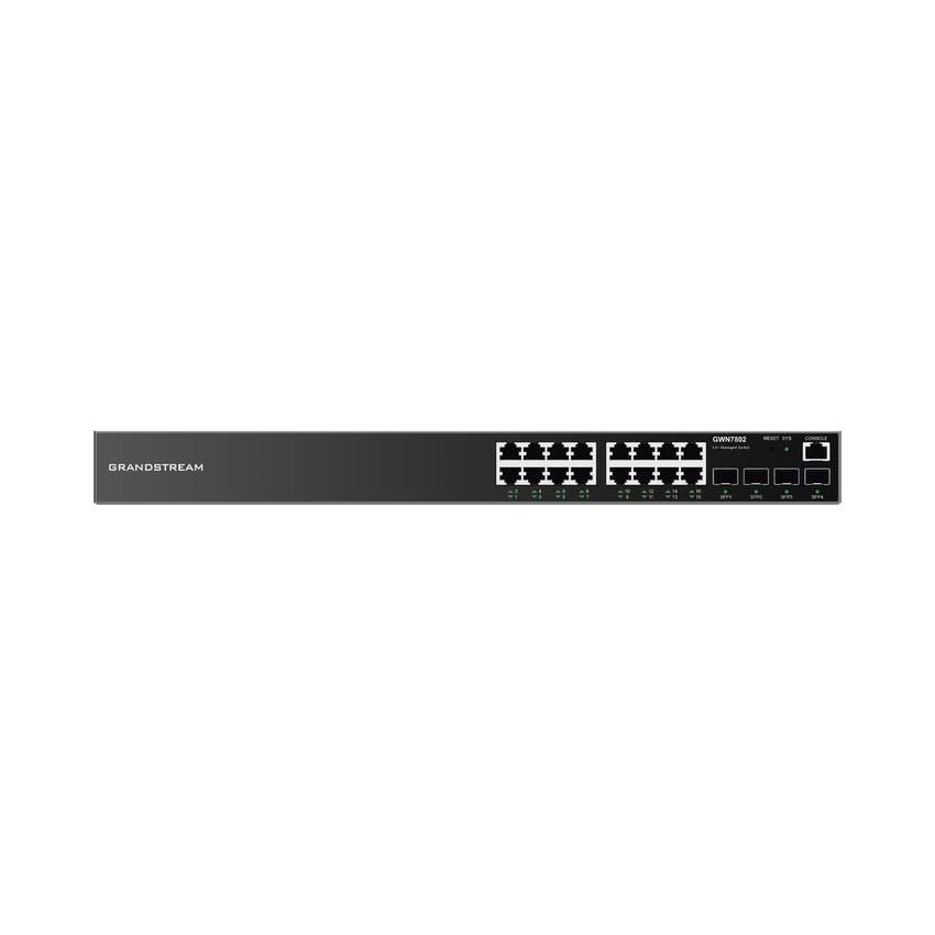 Switch Gigabit Administrable / 16 puertos 10/100/1000 Mbps + 4 Puertos SFP Uplink / Compatible con GWN Cloud.
