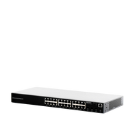 Switch PoE+ Administrable / 24 Puertos 10/100/1000 Mbps + 4 SFP / 360W PoE Total / Switching 56 Gbps / Cloud GWN Sin Costo / Montable en Rack