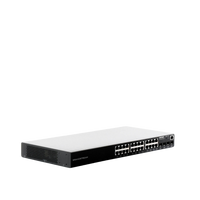 Switch PoE+ Administrable / 24 Puertos 10/100/1000 Mbps + 4 SFP / 360W PoE Total / Switching 56 Gbps / Cloud GWN Sin Costo / Montable en Rack