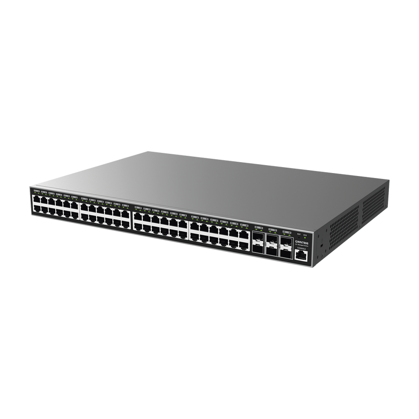 Switch Gigabit  Administrable / 48 puertos 10/100/1000 Mbps + 6 Puertos SFP+ / Compatible con GWN Cloud.