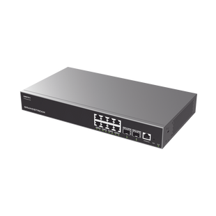 Switch Capa 3 Administrable / 8 puertos 10/100/1000 Mbps + 2 Puertos SFP+ 10 Gigabit / Compatible con GWN Cloud.