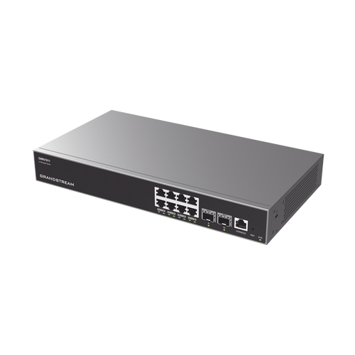 Switch Capa 3 Administrable / 8 puertos 10/100/1000 Mbps + 2 Puertos SFP+ 10 Gigabit / Compatible con GWN Cloud.