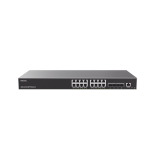 Switch Capa 3 PoE+ Administrable / 16 puertos 10/100/1000 Mbps + 4 Puertos SFP+ de 10 Gigabits / Hasta 240W / Compatible con GWN Cloud.