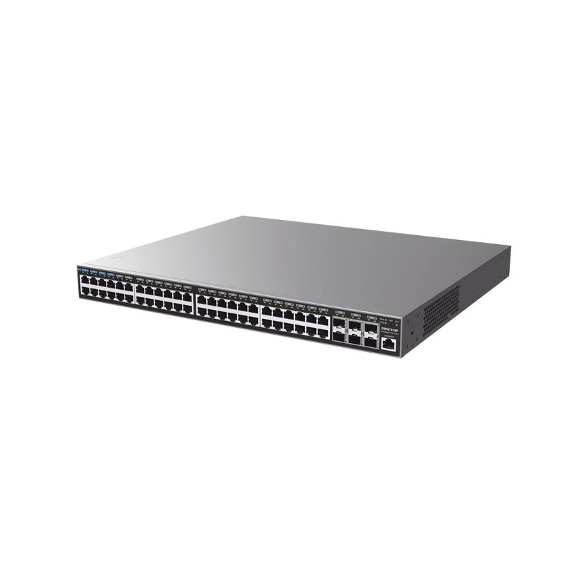Switch Capa 3 PoE+ Administrable / 48 puertos 10/100/1000 Mbps + 6 Puertos SFP+ de 10 Gigabits / Hasta 740W / Compatible con GWN Cloud.